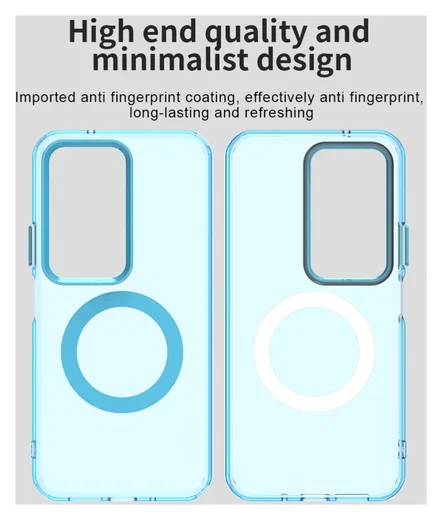 Xiaomi Redmi 15 5G Hoesje MagSafe Backcover Semi-Transparant & Blauw afbeelding 5