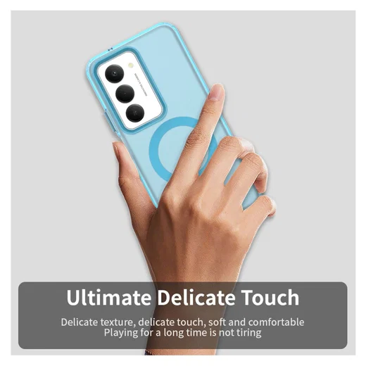 Xiaomi Redmi 15 5G Hoesje MagSafe Backcover Semi-Transparant & Blauw afbeelding 6