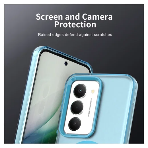 Xiaomi Redmi 15 5G Hoesje MagSafe Backcover Semi-Transparant & Blauw afbeelding 8