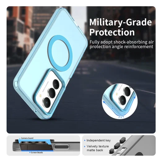 Xiaomi Redmi 15 5G Hoesje MagSafe Backcover Semi-Transparant & Blauw afbeelding 9