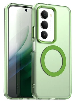Xiaomi Redmi 15 5G Hoesje MagSafe Backcover Semi-Transparant & Groen