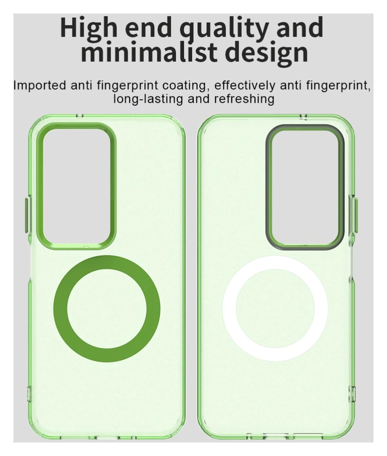 Xiaomi Redmi 15 5G Hoesje MagSafe Backcover Semi-Transparant & Groen afbeelding 5