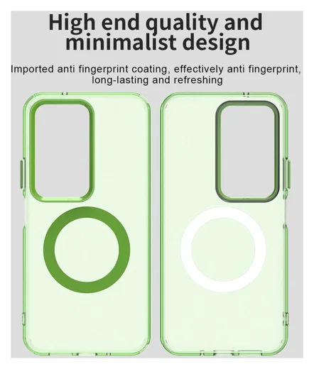 Xiaomi Redmi 15 5G Hoesje MagSafe Backcover Semi-Transparant & Groen afbeelding 5