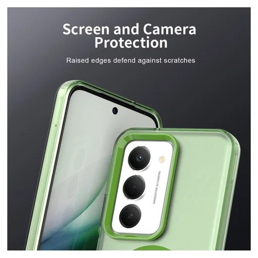 Xiaomi Redmi 15 5G Hoesje MagSafe Backcover Semi-Transparant & Groen afbeelding 8