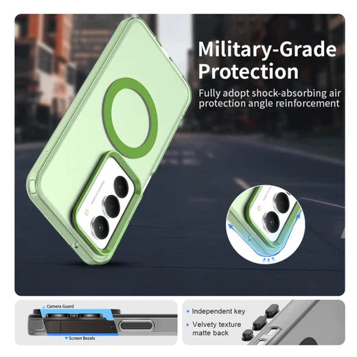 Xiaomi Redmi 15 5G Hoesje MagSafe Backcover Semi-Transparant & Groen afbeelding 9