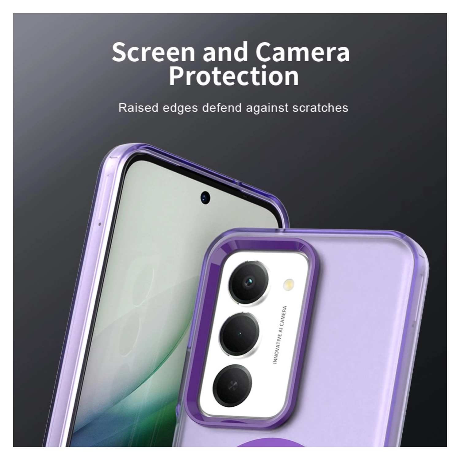 Xiaomi Redmi 15 5G Hoesje MagSafe Backcover Semi-Transparant & Paars afbeelding 8