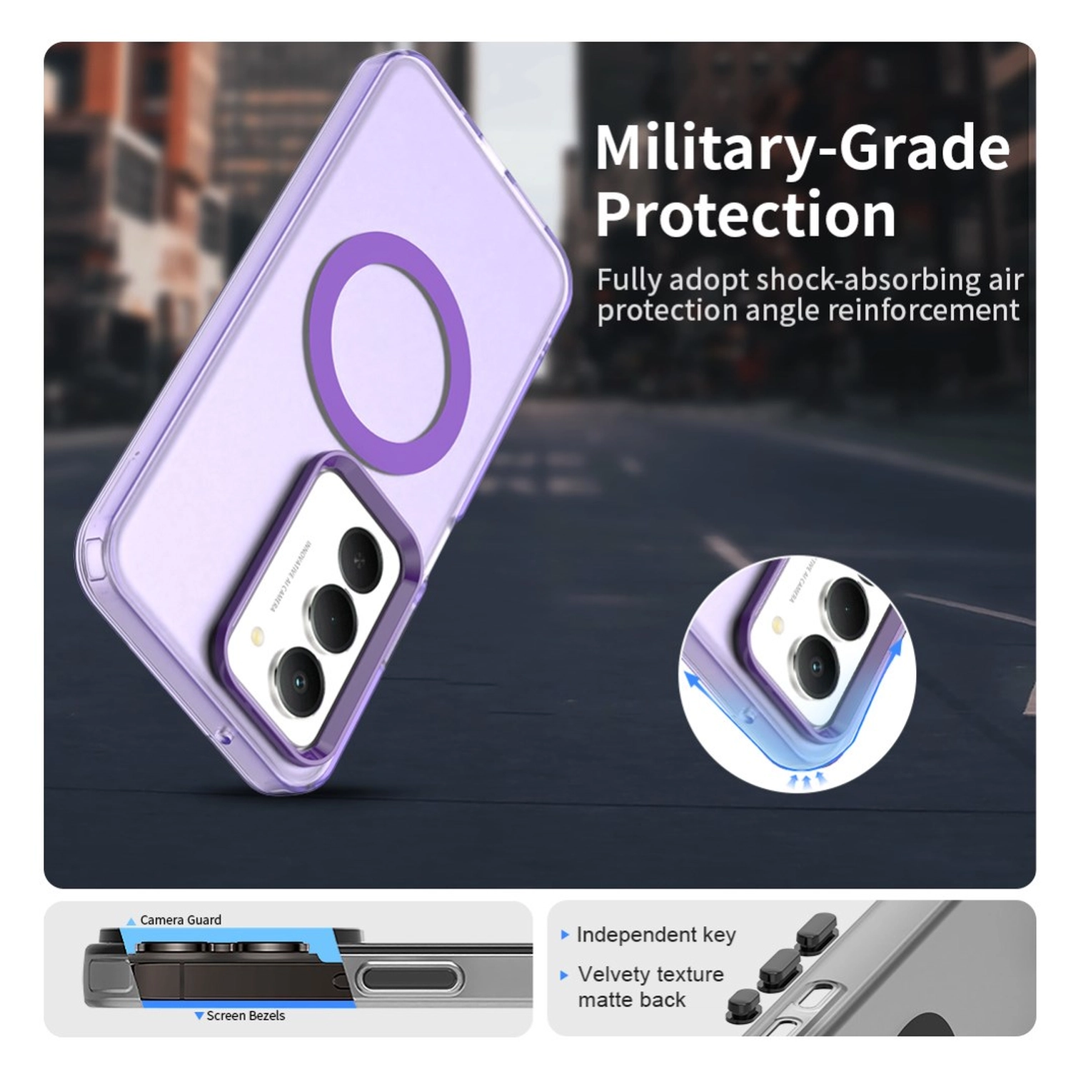 Xiaomi Redmi 15 5G Hoesje MagSafe Backcover Semi-Transparant & Paars afbeelding 9