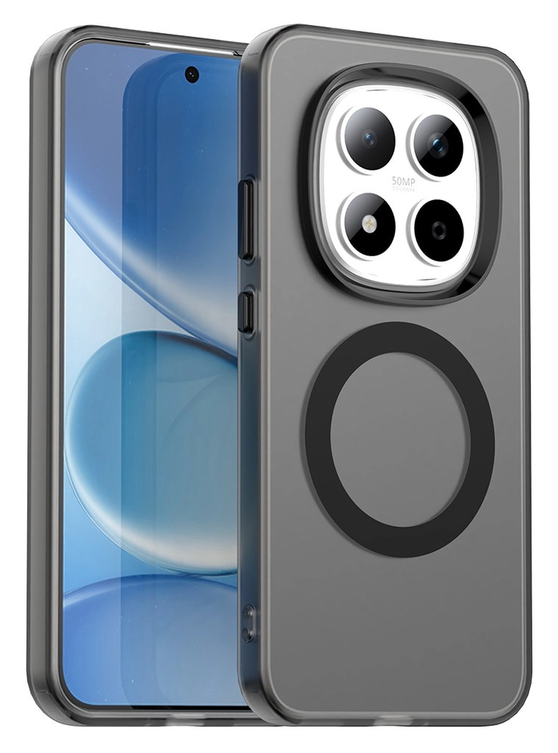 Xiaomi Redmi Note 15 Pro 5G Hoesje MagSafe Backcover Semi-Transparant & Zwart afbeelding 1