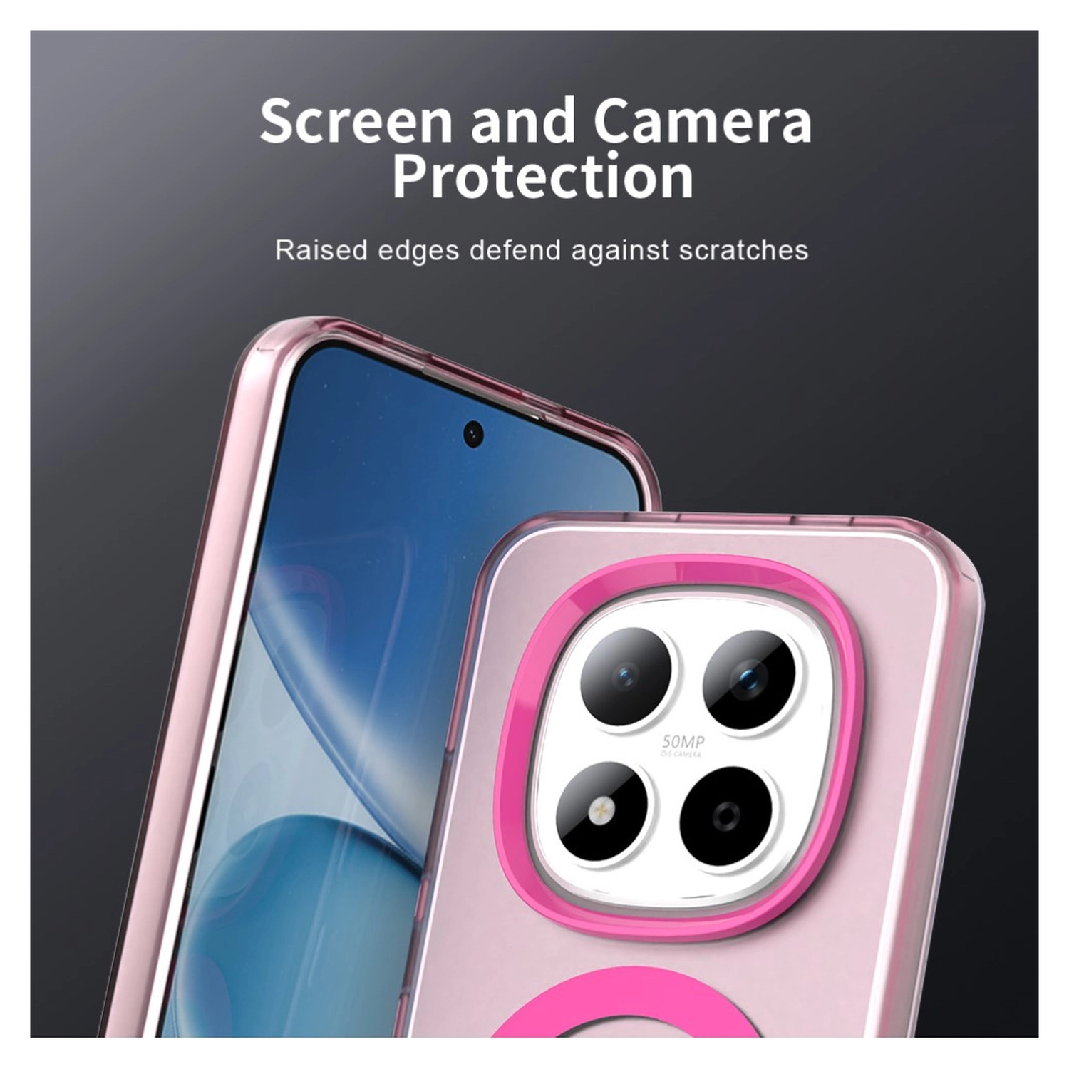 Xiaomi Redmi Note 15 Pro 5G Hoesje MagSafe Backcover Semi-Transparant & Roze afbeelding 8