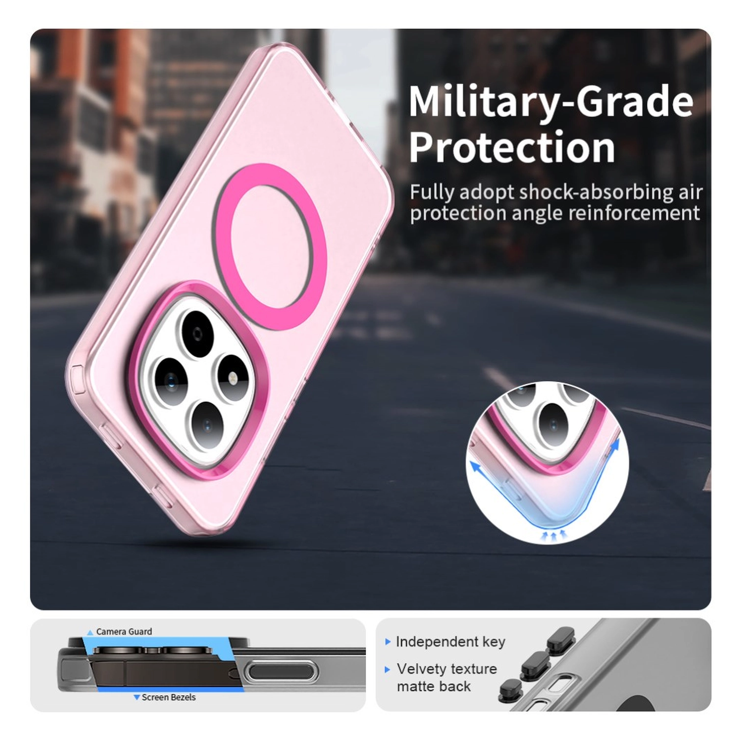 Xiaomi Redmi Note 15 Pro 5G Hoesje MagSafe Backcover Semi-Transparant & Roze afbeelding 9