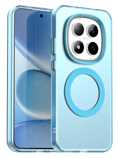 Xiaomi Redmi Note 15 Pro 5G Hoesje MagSafe Backcover Semi-Transparant & Blauw afbeelding 1