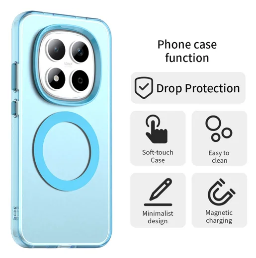 Xiaomi Redmi Note 15 Pro 5G Hoesje MagSafe Backcover Semi-Transparant & Blauw afbeelding 7