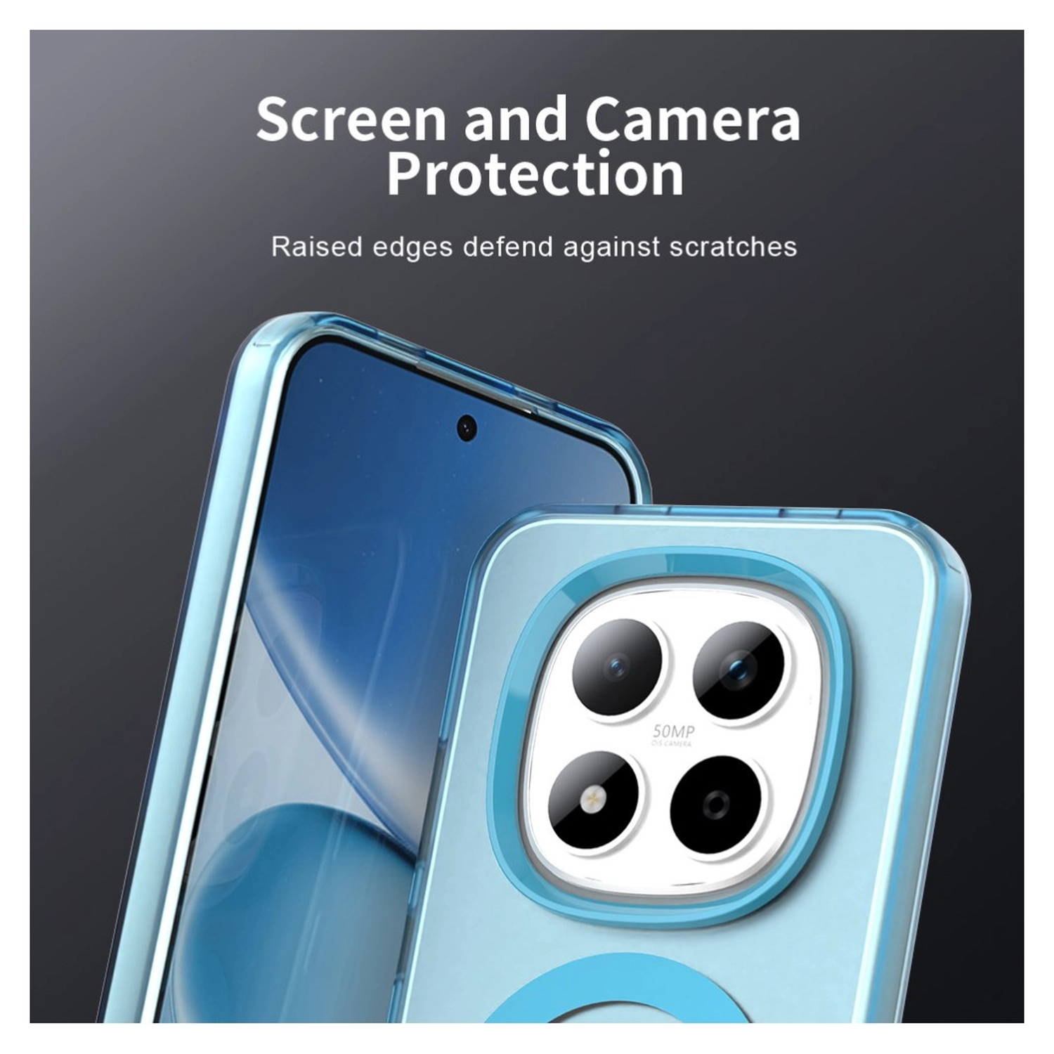 Xiaomi Redmi Note 15 Pro 5G Hoesje MagSafe Backcover Semi-Transparant & Blauw afbeelding 8
