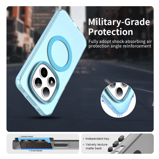 Xiaomi Redmi Note 15 Pro 5G Hoesje MagSafe Backcover Semi-Transparant & Blauw afbeelding 9