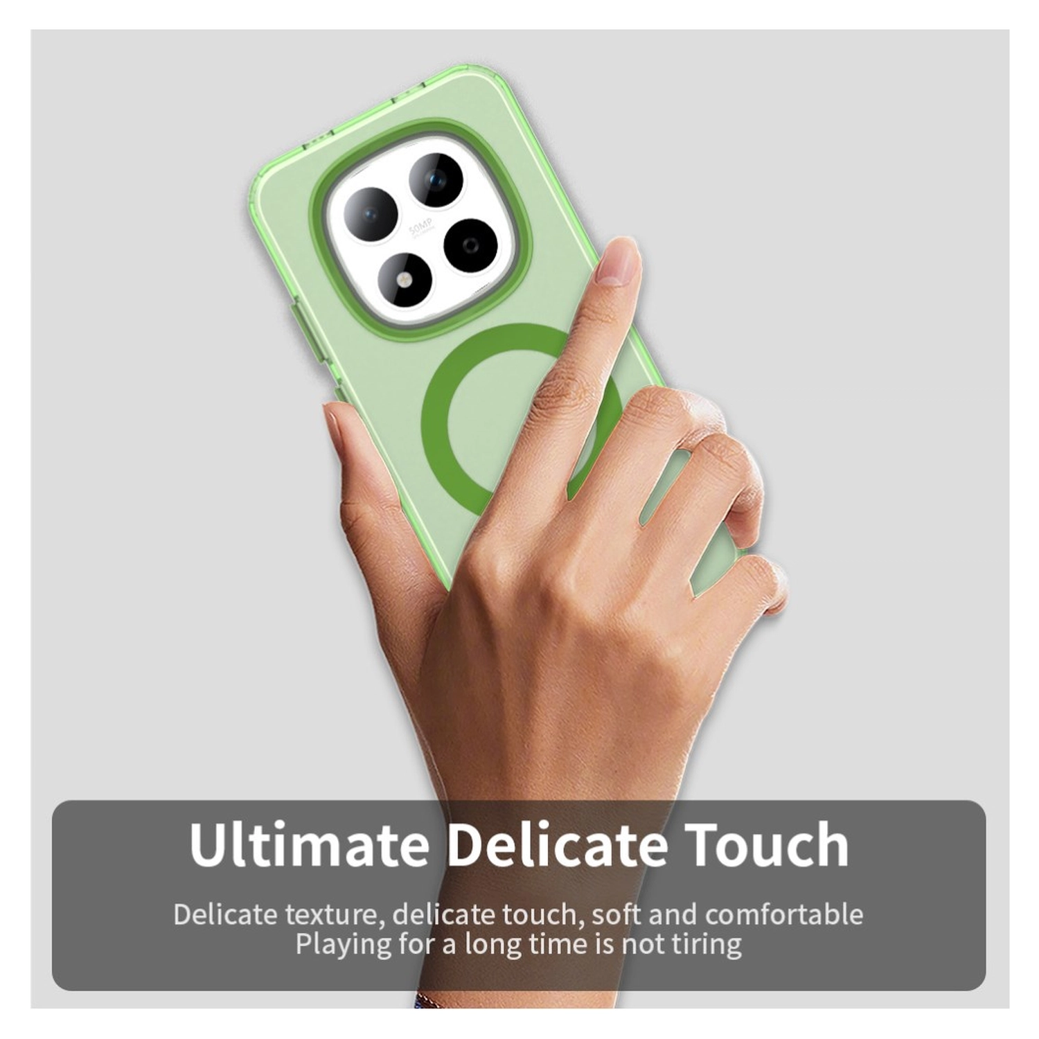 Xiaomi Redmi Note 15 Pro 5G Hoesje MagSafe Backcover Semi-Transparant & Groen afbeelding 6