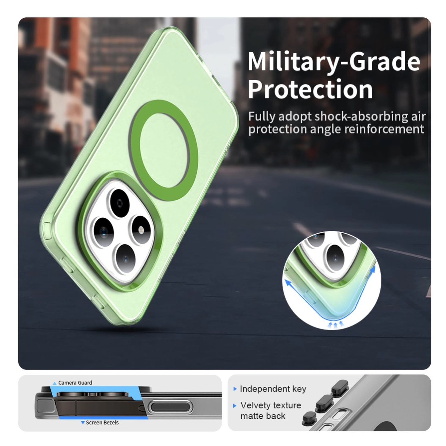 Xiaomi Redmi Note 15 Pro 5G Hoesje MagSafe Backcover Semi-Transparant & Groen afbeelding 9