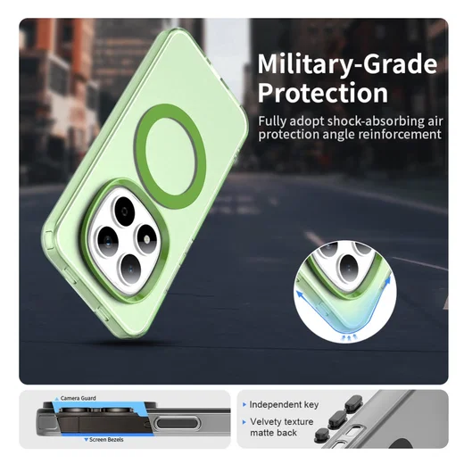 Xiaomi Redmi Note 15 Pro 5G Hoesje MagSafe Backcover Semi-Transparant & Groen afbeelding 9