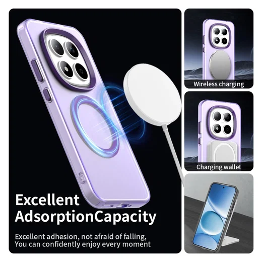 Xiaomi Redmi Note 15 Pro 5G Hoesje MagSafe Backcover Semi-Transparant & Paars afbeelding 2
