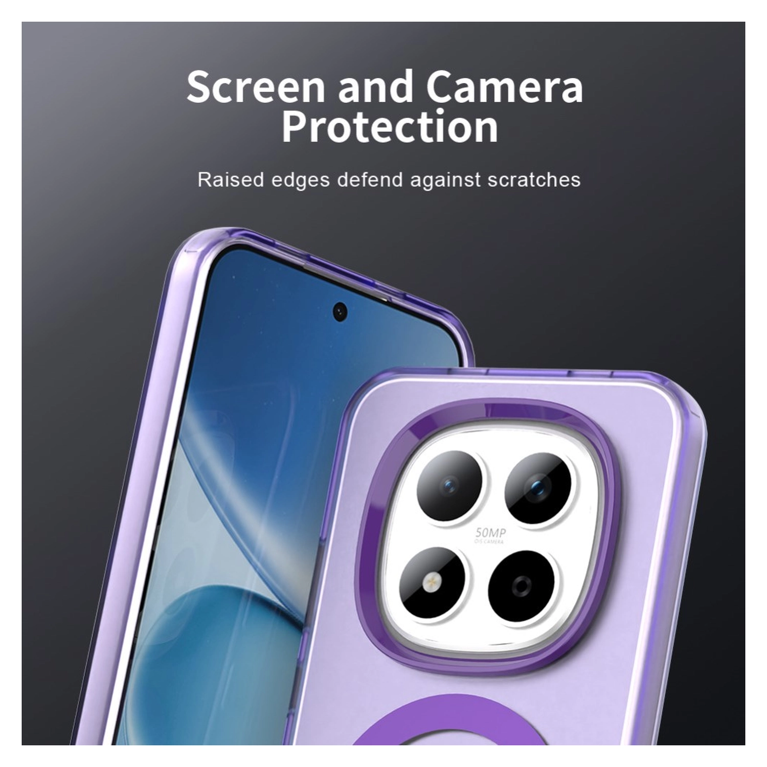 Xiaomi Redmi Note 15 Pro 5G Hoesje MagSafe Backcover Semi-Transparant & Paars afbeelding 8