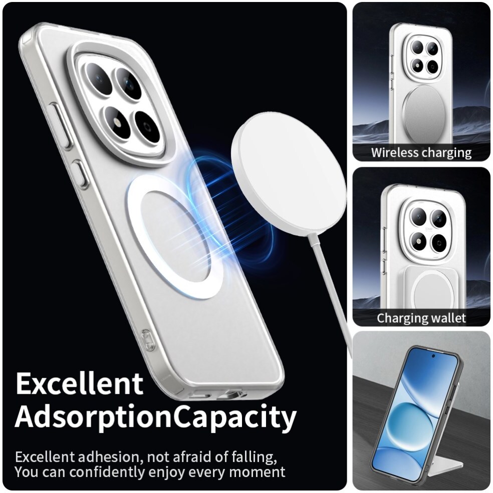 Xiaomi Redmi Note 15 Pro 5G Hoesje MagSafe Backcover Semi-Transparant & Wit afbeelding 2