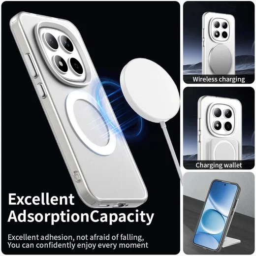 Xiaomi Redmi Note 15 Pro 5G Hoesje MagSafe Backcover Semi-Transparant & Wit afbeelding 2