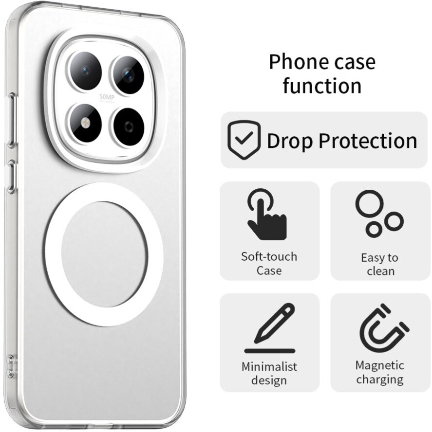Xiaomi Redmi Note 15 Pro 5G Hoesje MagSafe Backcover Semi-Transparant & Wit afbeelding 7
