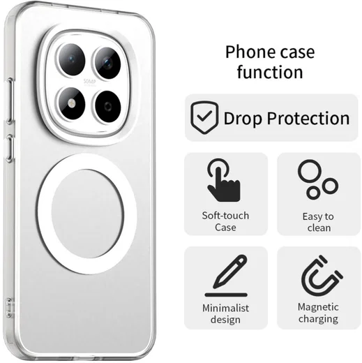 Xiaomi Redmi Note 15 Pro 5G Hoesje MagSafe Backcover Semi-Transparant & Wit afbeelding 7