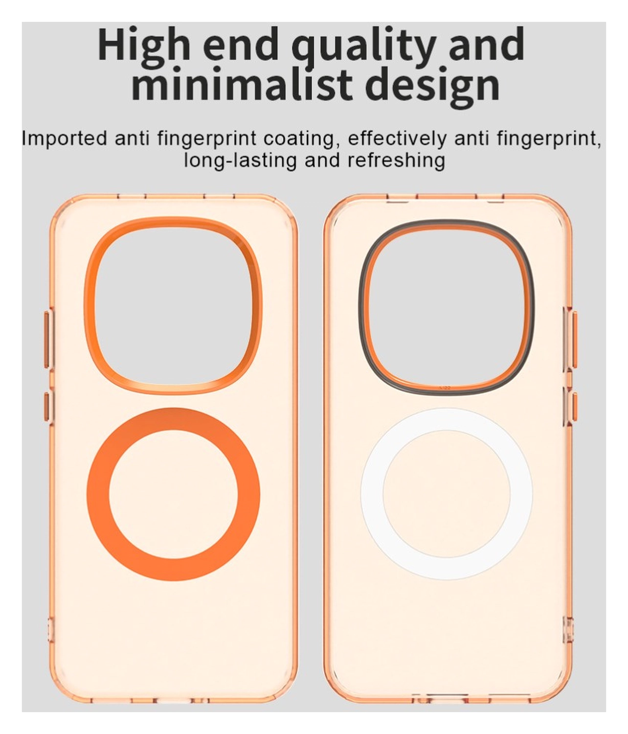Xiaomi Redmi Note 15 Pro 5G Hoesje MagSafe Backcover Semi-Transparant & Oranje afbeelding 5