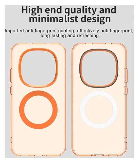 Xiaomi Redmi Note 15 Pro 5G Hoesje MagSafe Backcover Semi-Transparant & Oranje afbeelding 5