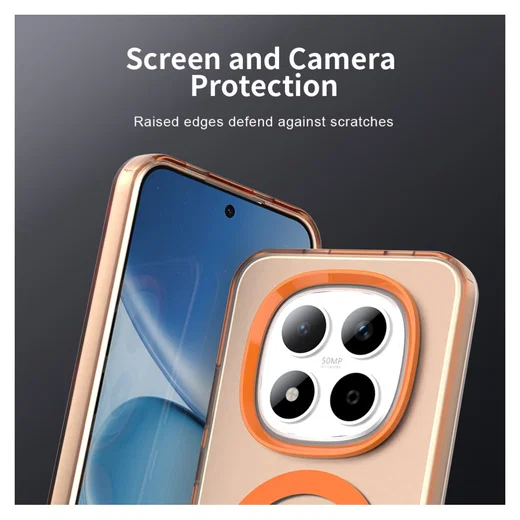 Xiaomi Redmi Note 15 Pro 5G Hoesje MagSafe Backcover Semi-Transparant & Oranje afbeelding 8