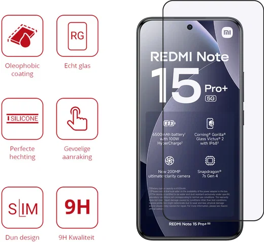 Rosso Xiaomi Redmi Note 15 Pro Plus 9H Tempered Glass Screen Protector afbeelding 2