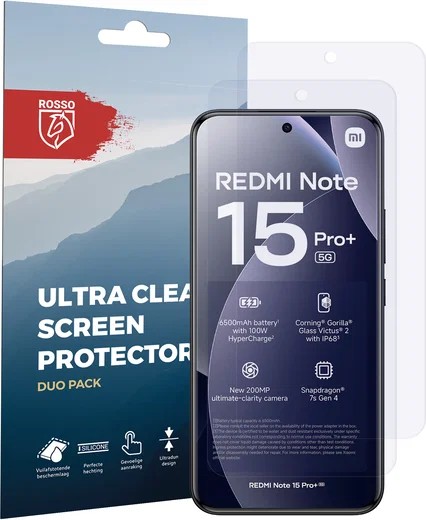 Rosso Xiaomi Redmi Note 15 Pro Plus Screen Protector Folie Duo Pack afbeelding 8