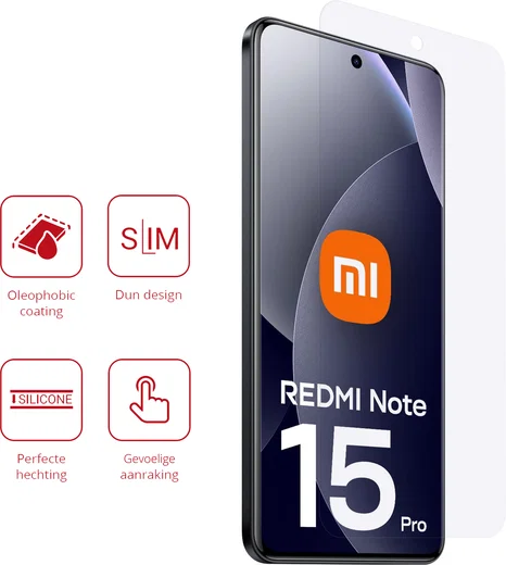 Rosso Xiaomi Redmi Note 15 Pro 4G Screen Protector Case Friendly Folie Duo Pack afbeelding 2
