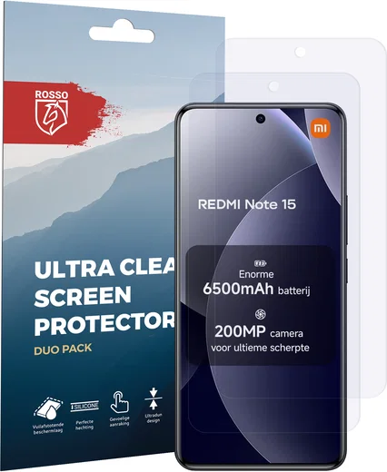 Rosso Xiaomi Redmi Note 15 Screen Protector Case Friendly Folie Duo Pack afbeelding 8