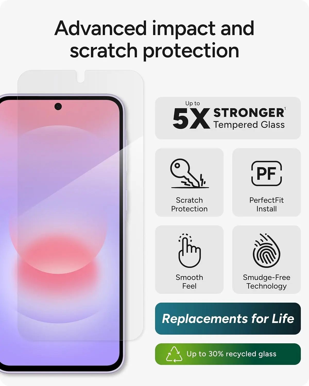 ZAGG InvisibleShield Glass Elite Samsung Galaxy A37 Screen Protector afbeelding 4
