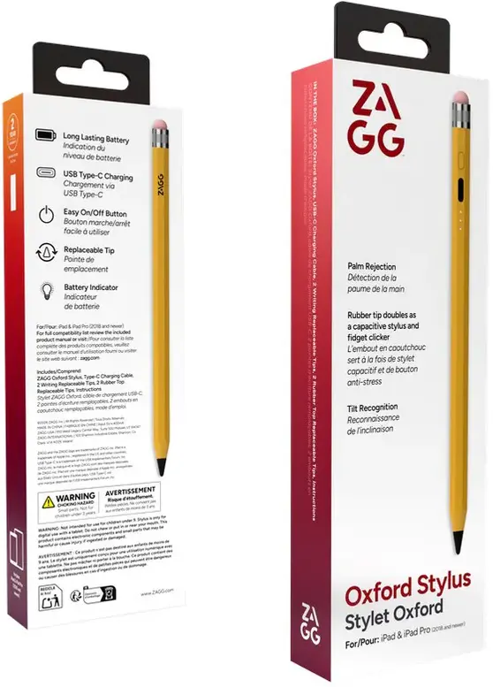 ZAGG Oxford Stylus Geschikt voor Apple iPad Digitale Pen Geel afbeelding 1