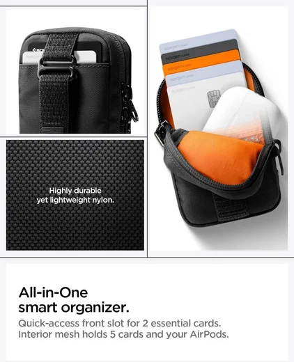 Spigen MagSafe Organizer Etui TintapZip MagFit Universele Pouch Zwart afbeelding 3