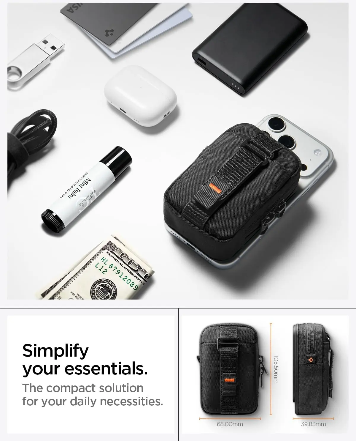 Spigen MagSafe Organizer Etui TintapZip MagFit Universele Pouch Zwart afbeelding 5