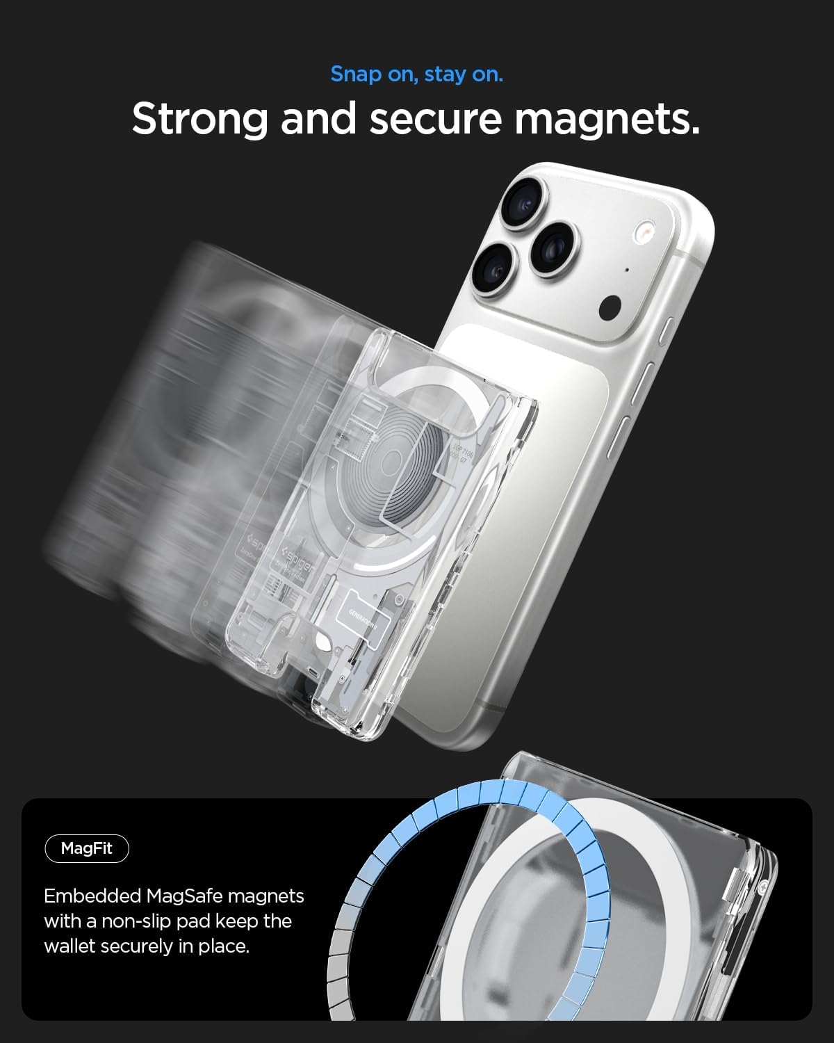 Spigen Ultra Hybrid Wallet met MagSafe iPhone Zero One Wit afbeelding 5
