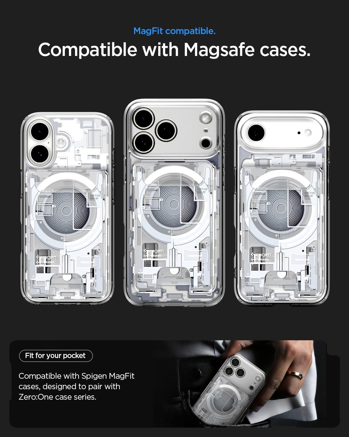 Spigen Ultra Hybrid Wallet met MagSafe iPhone Zero One Wit afbeelding 7