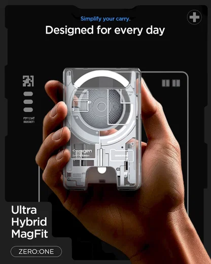 Spigen Ultra Hybrid Wallet met MagSafe iPhone Zero One Wit afbeelding 2
