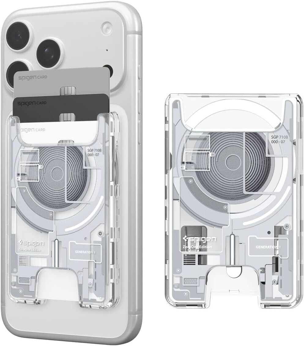 Spigen Ultra Hybrid Wallet met MagSafe iPhone Zero One Wit afbeelding 1