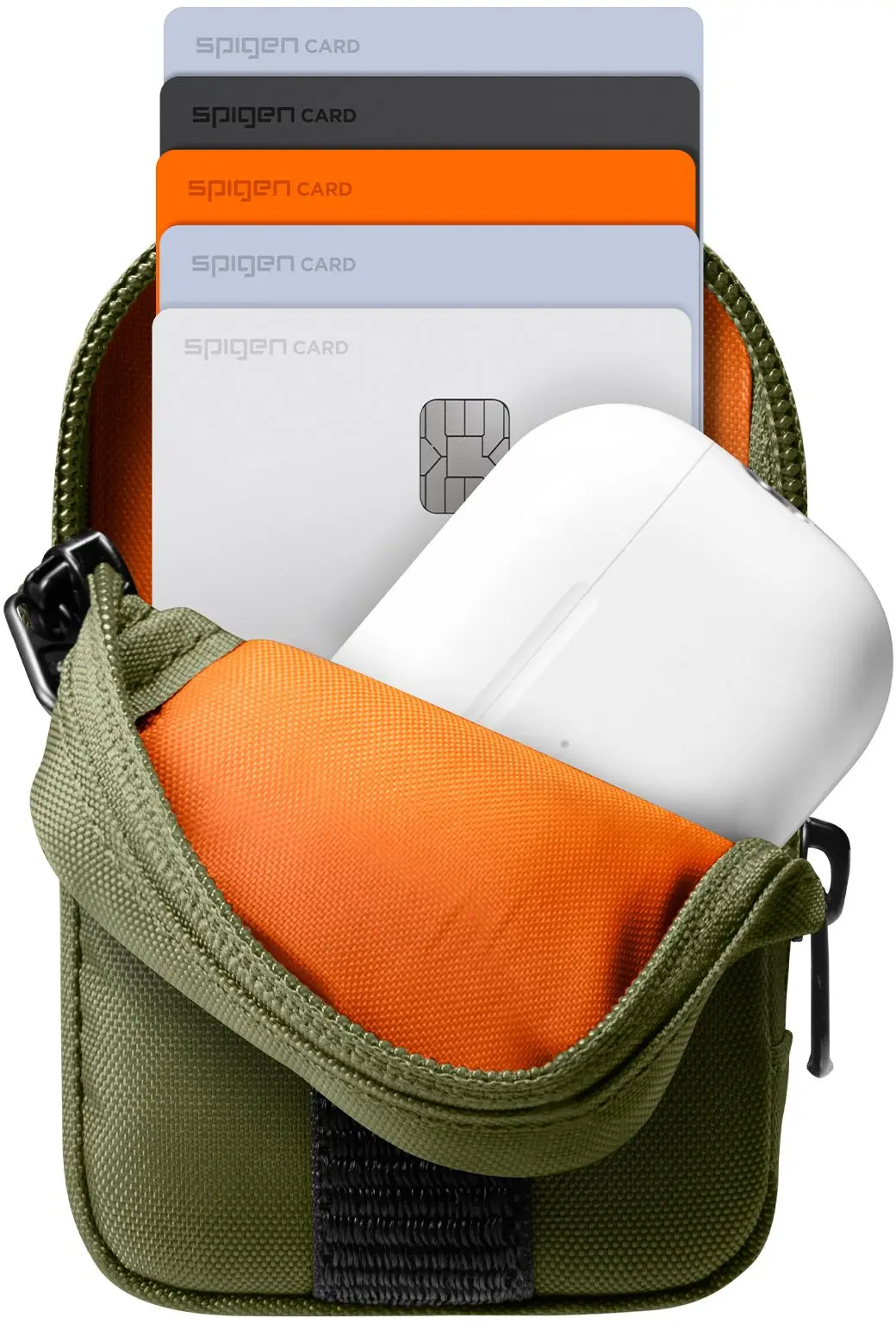 Spigen MagSafe Organizer Etui TintapZip MagFit Universele Pouch Olive Green afbeelding 13
