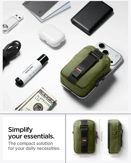 Spigen MagSafe Organizer Etui TintapZip MagFit Universele Pouch Olive Green afbeelding 5