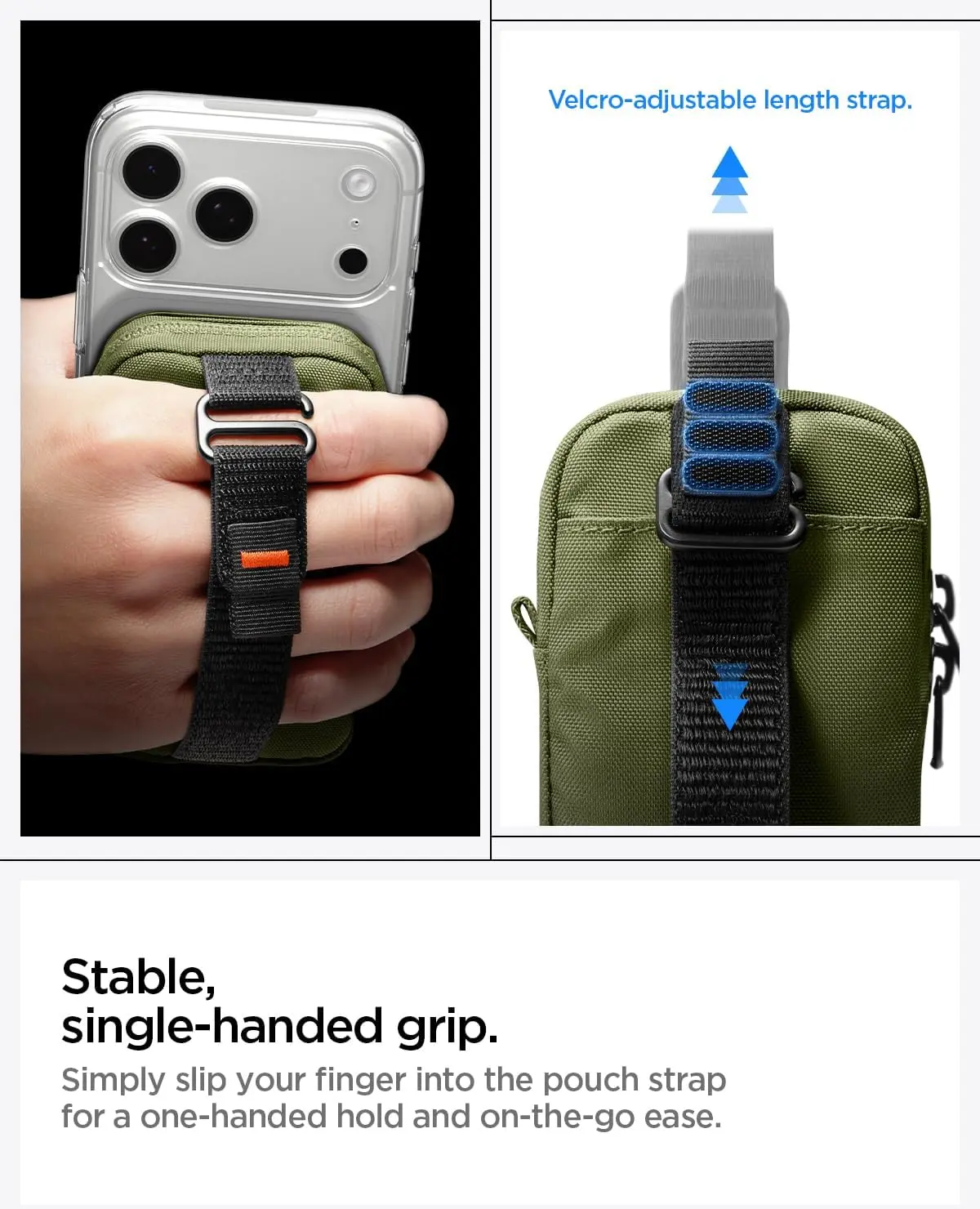 Spigen MagSafe Organizer Etui TintapZip MagFit Universele Pouch Olive Green afbeelding 6
