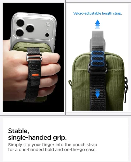 Spigen MagSafe Organizer Etui TintapZip MagFit Universele Pouch Olive Green afbeelding 6