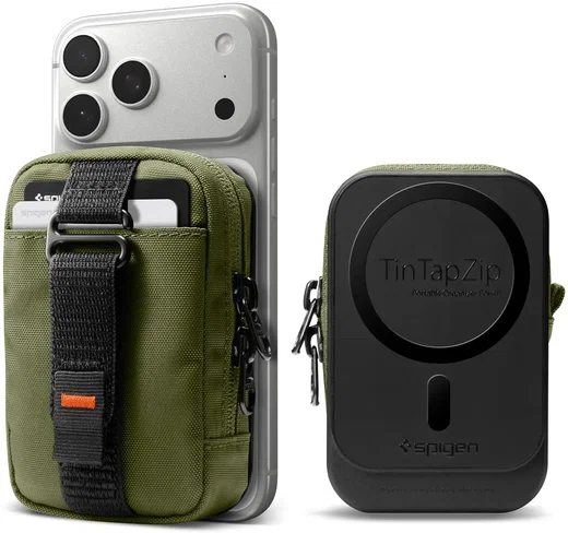 Spigen MagSafe Organizer Etui TintapZip MagFit Universele Pouch Olive Green afbeelding 1