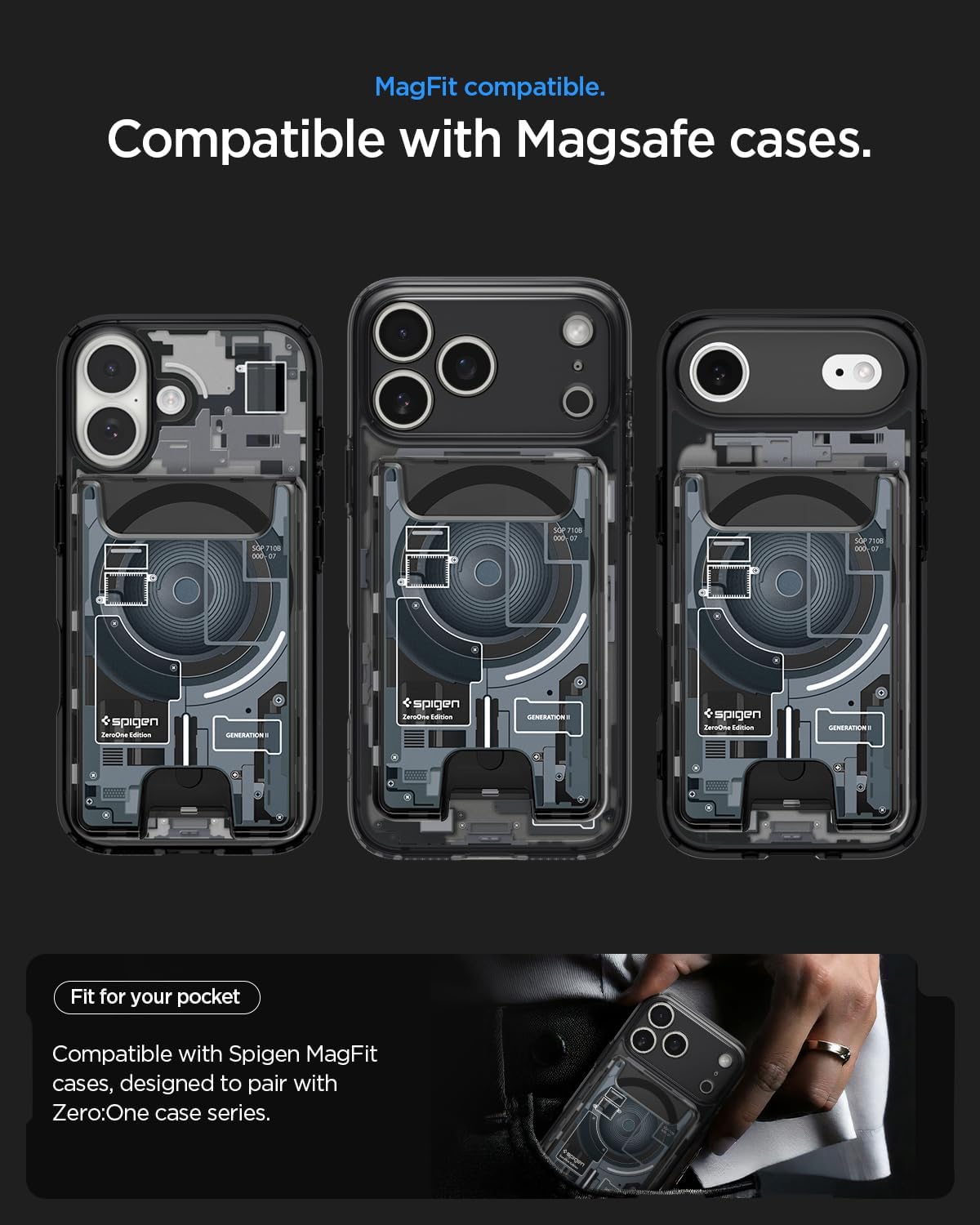 Spigen Ultra Hybrid Wallet met MagSafe iPhone Zero One Zwart afbeelding 7
