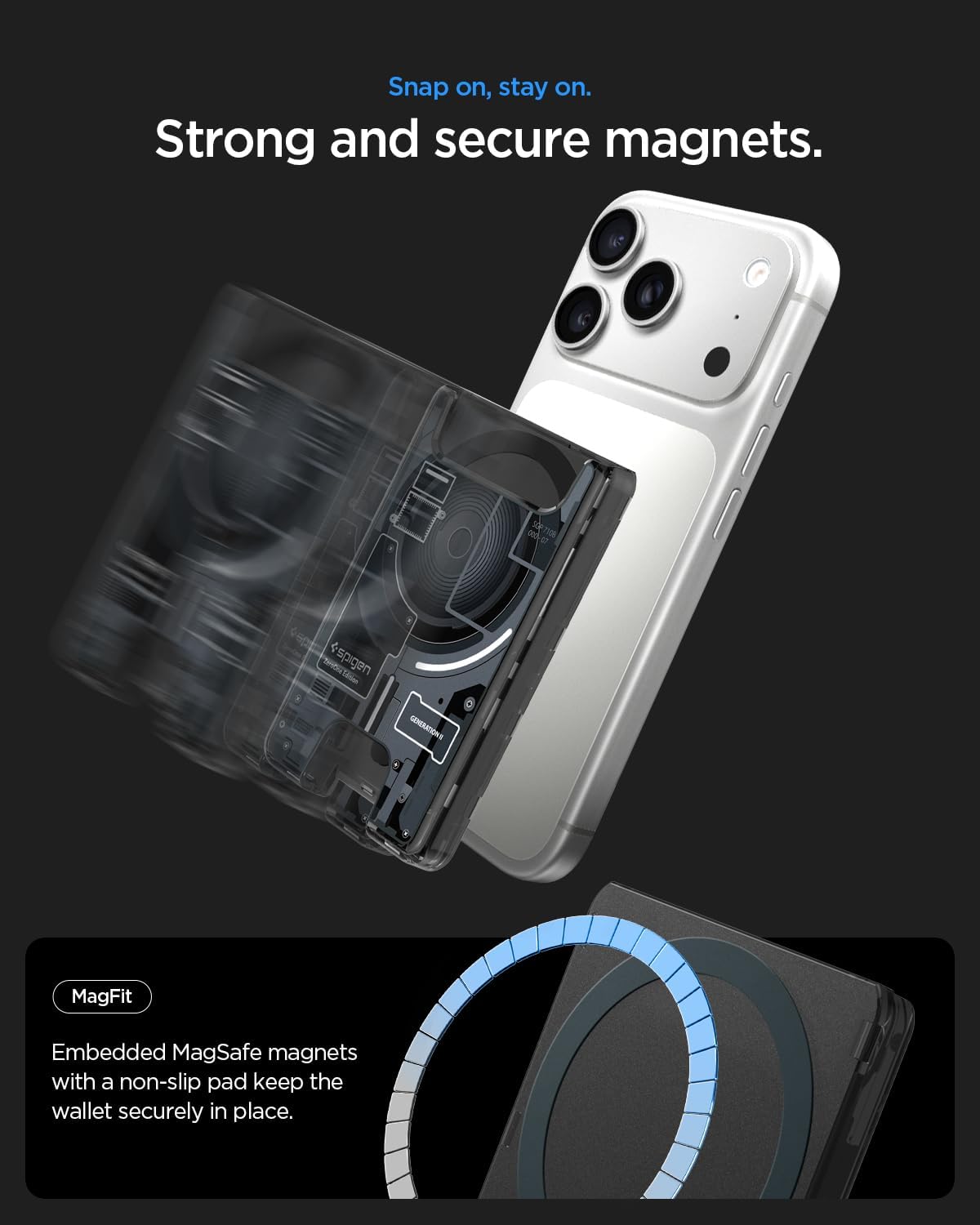 Spigen Ultra Hybrid Wallet met MagSafe iPhone Zero One Zwart afbeelding 5