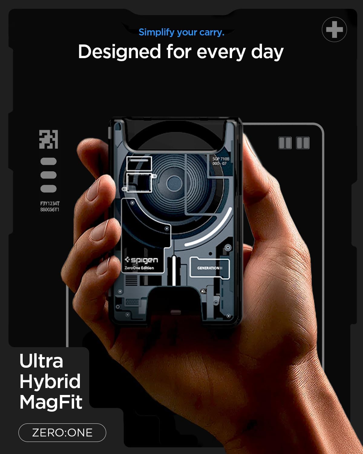 Spigen Ultra Hybrid Wallet met MagSafe iPhone Zero One Zwart afbeelding 2